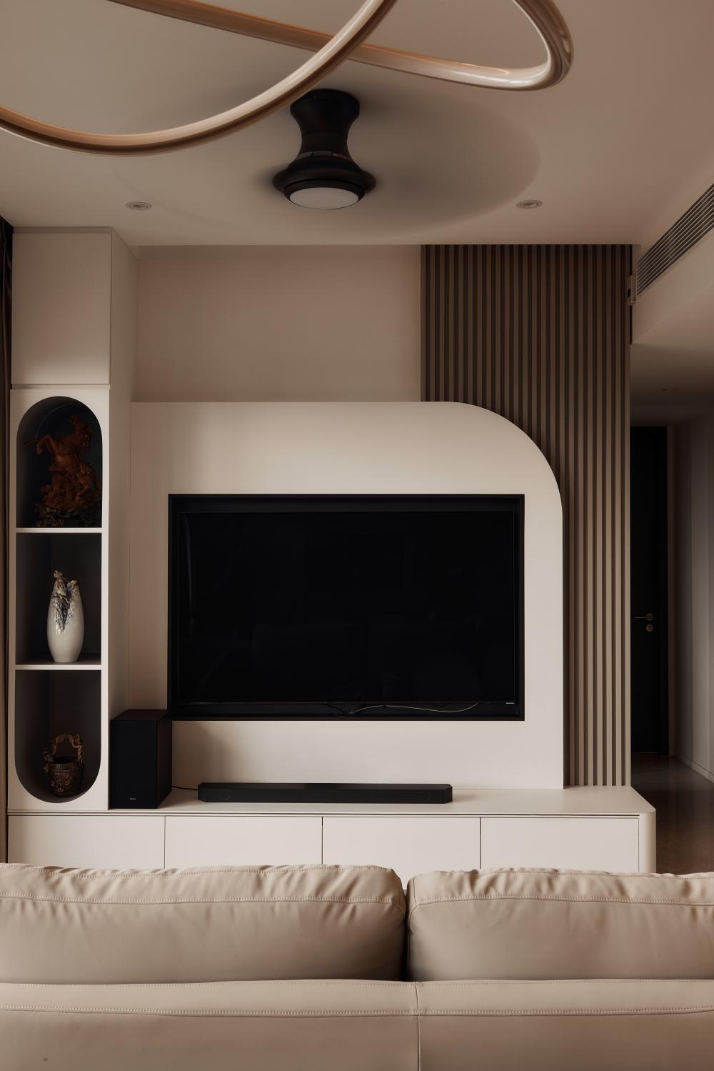 Modern Living Room with TV Console and Sofa