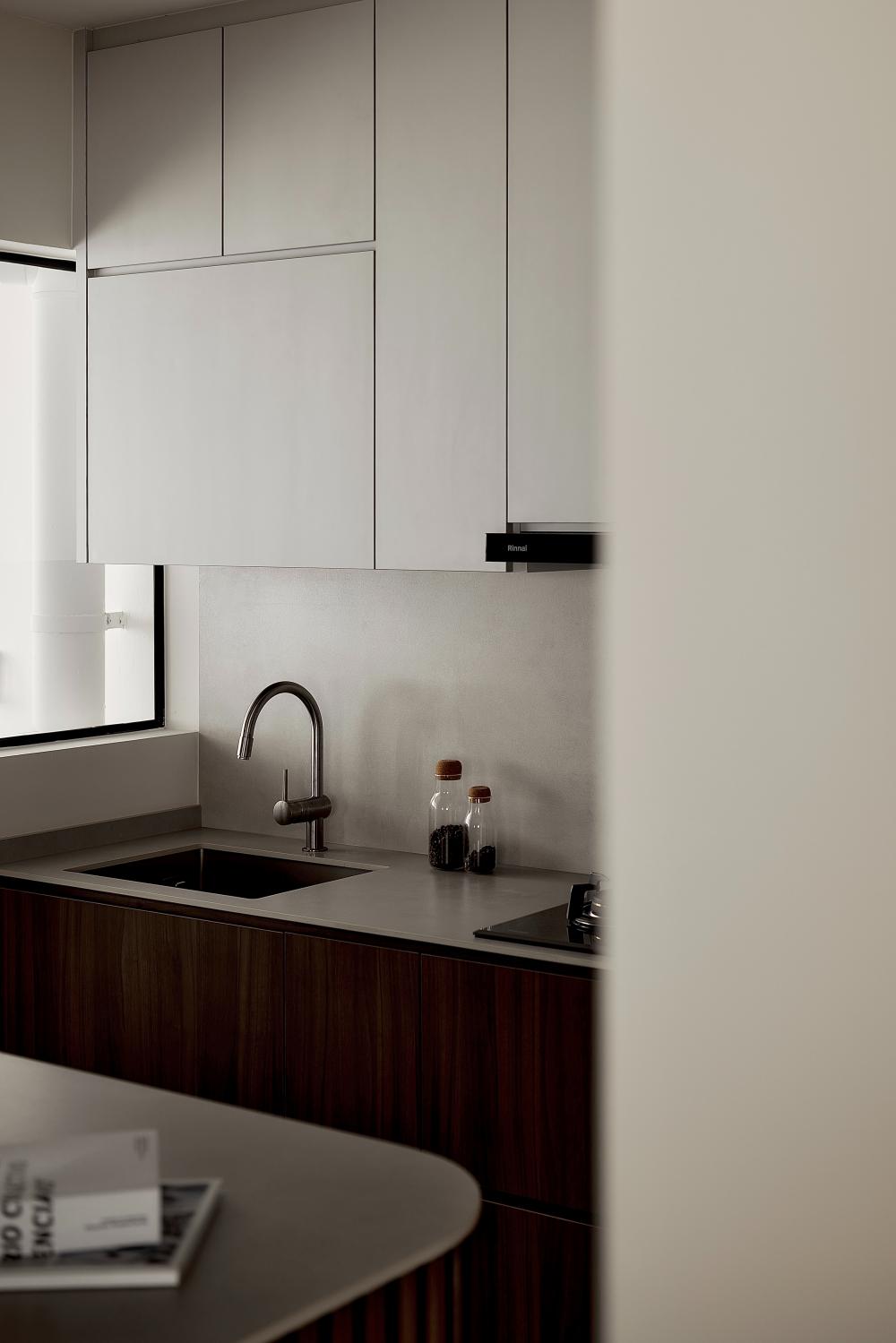 Modern Kitchen with Countertop and Kitchen Window