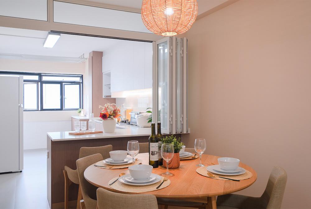 Scandinavian Dining Room with Cove Lighting and Drop Ceiling