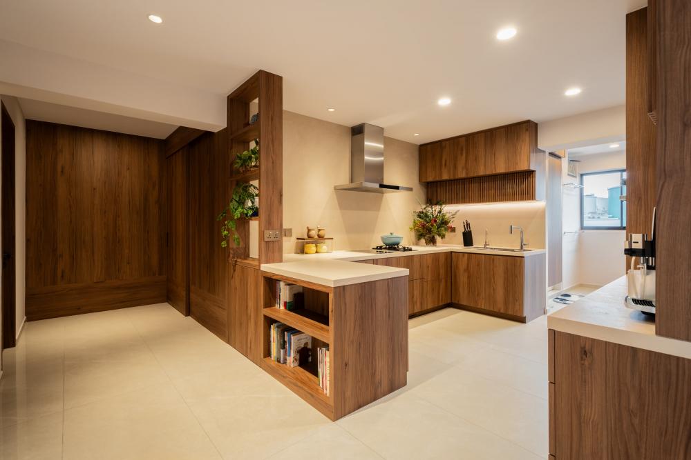 Contemporary Kitchen with Kitchen Window and Kitchen Island