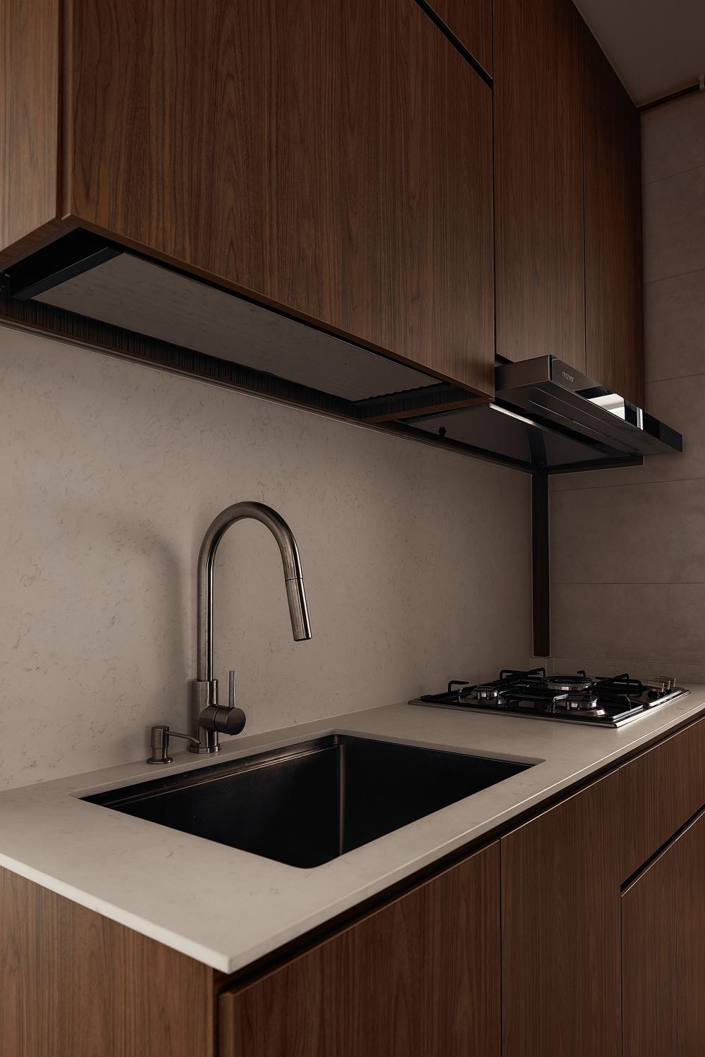 Modern Kitchen with Countertop and Kitchen Accessories