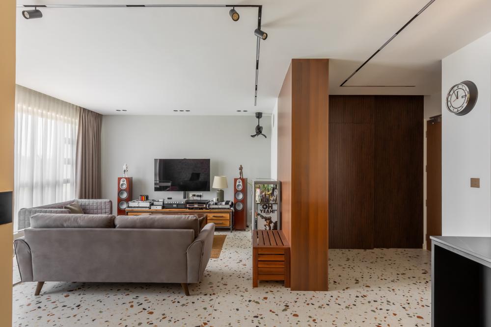 Minimalist Living Room with TV Console and Sofa