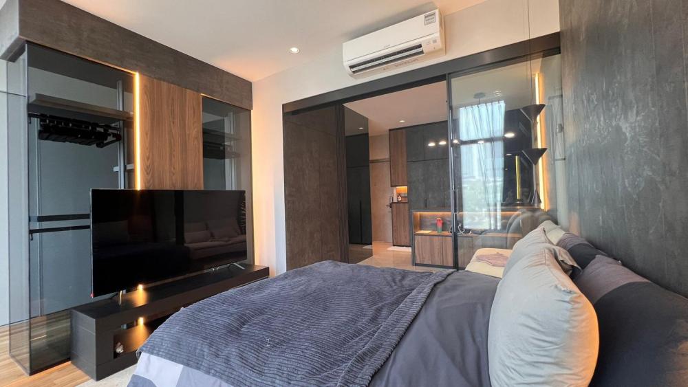 Contemporary Bedroom with Platform Bed and Parquet Floor