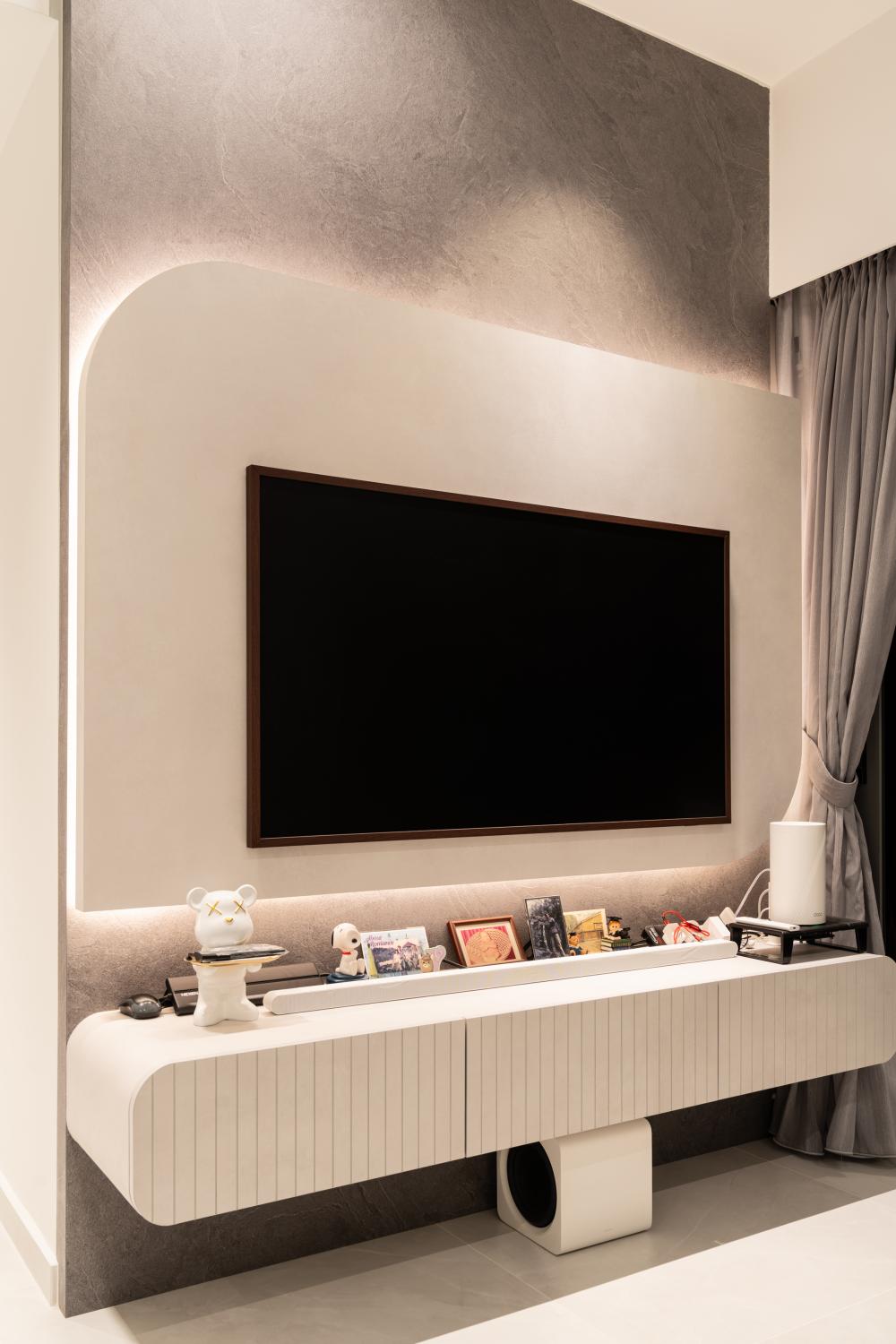 Modern Living Room with Feature Wall and Coffee Table