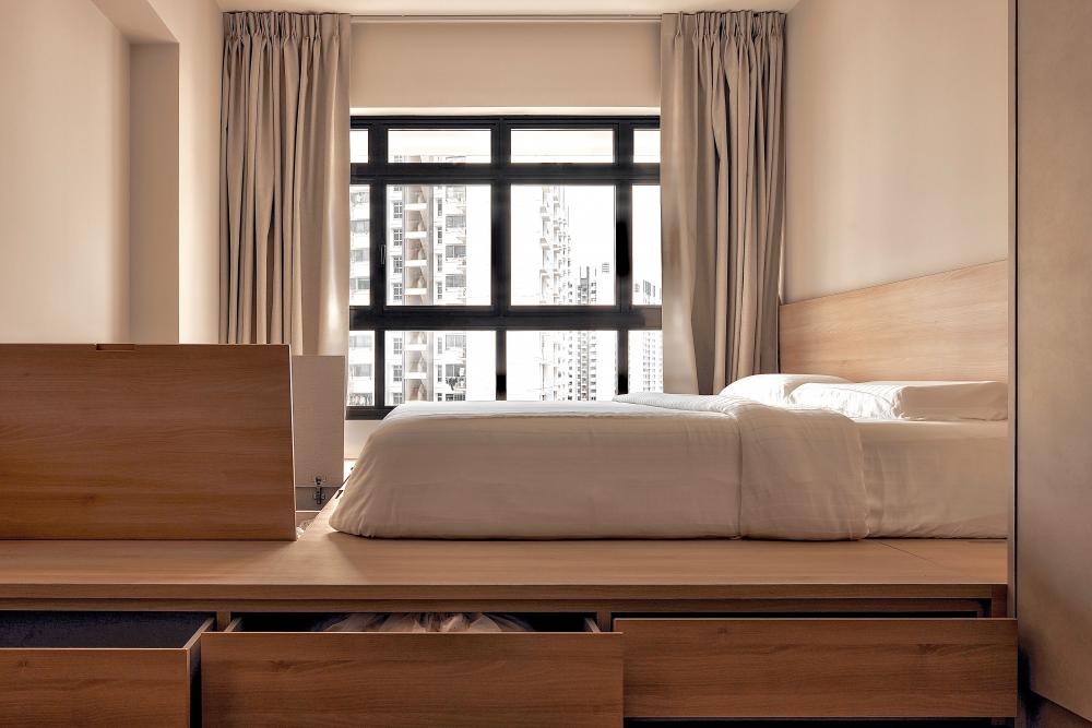 Scandinavian Bedroom with Wardrobe and Closet