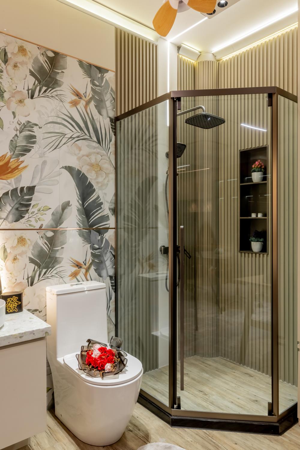 Contemporary Study with Feature Wall and Mirror