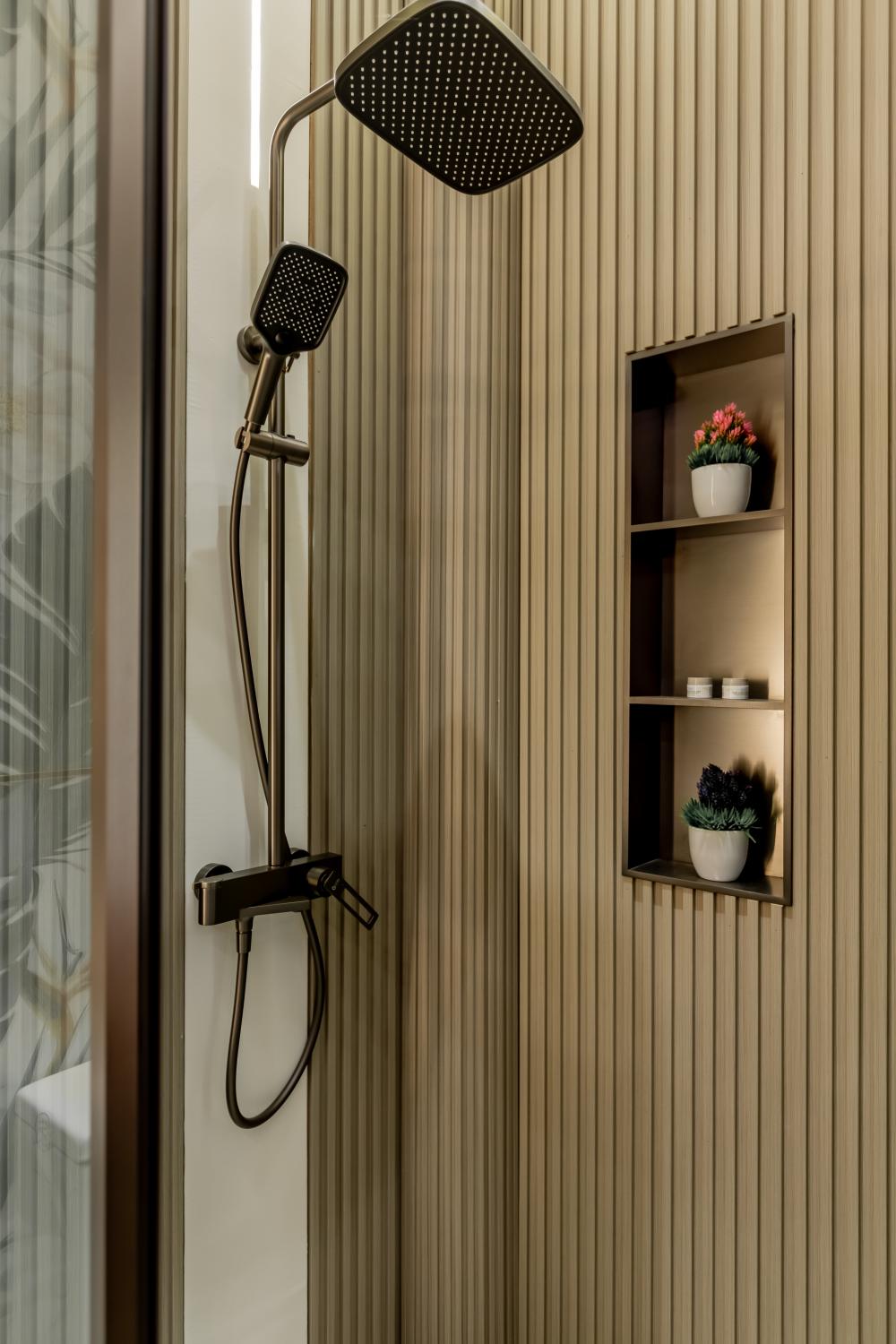 Contemporary Study with Feature Wall and Shower Screen