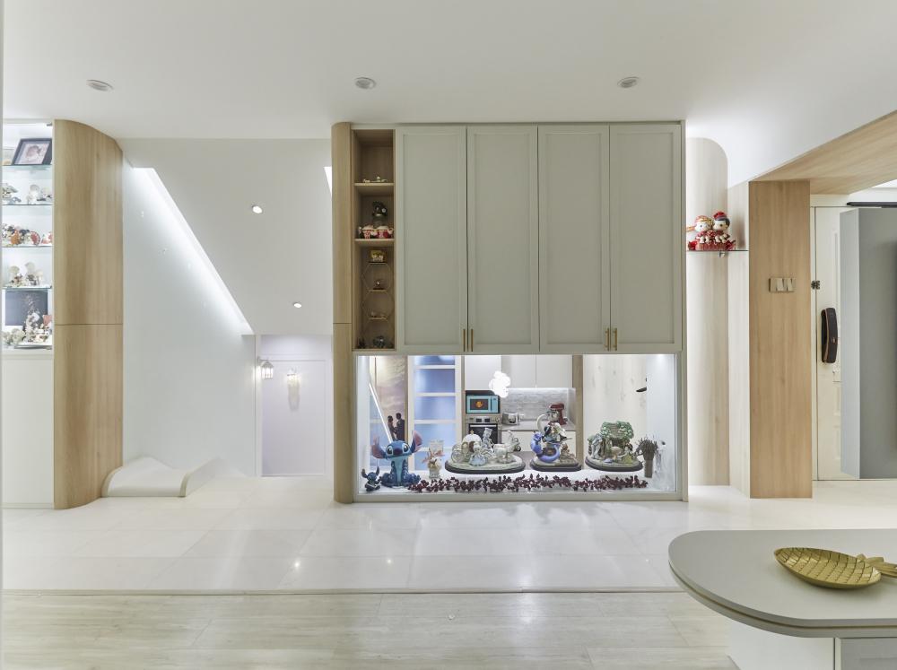 Scandinavian Living Room with Feature Wall and Cove Lighting