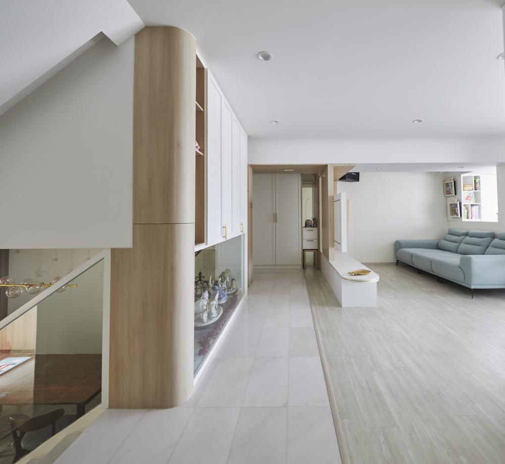 Scandinavian Living Room with Feature Wall and Coffee Table