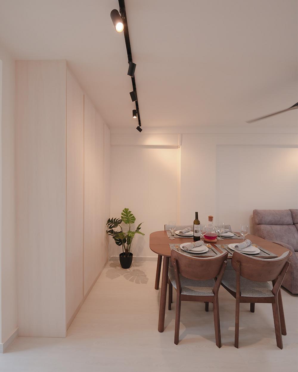 Scandinavian Dining Room with Tableware and Drinkware