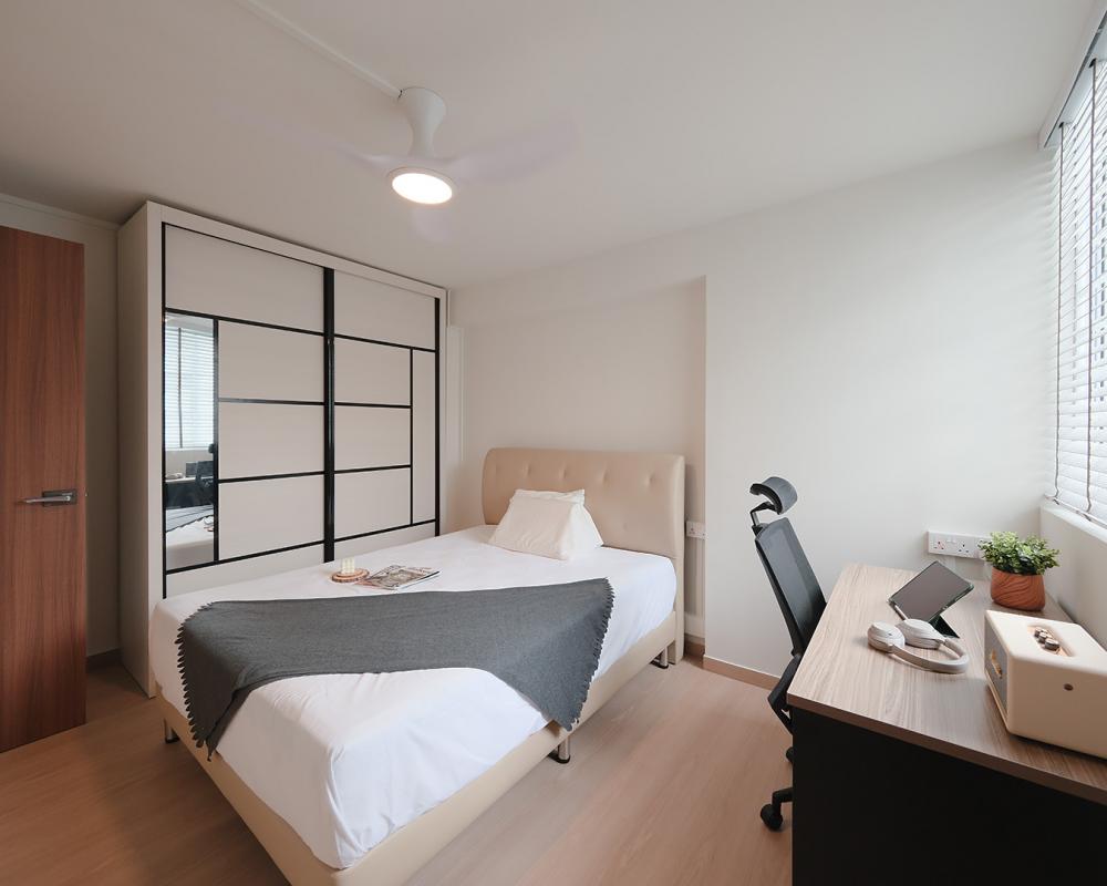 Scandinavian Bedroom with Wardrobe and Sliding Wardrobe