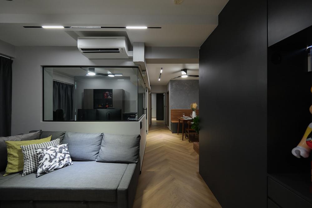 Minimalist Living Room with Sofa and Side Table
