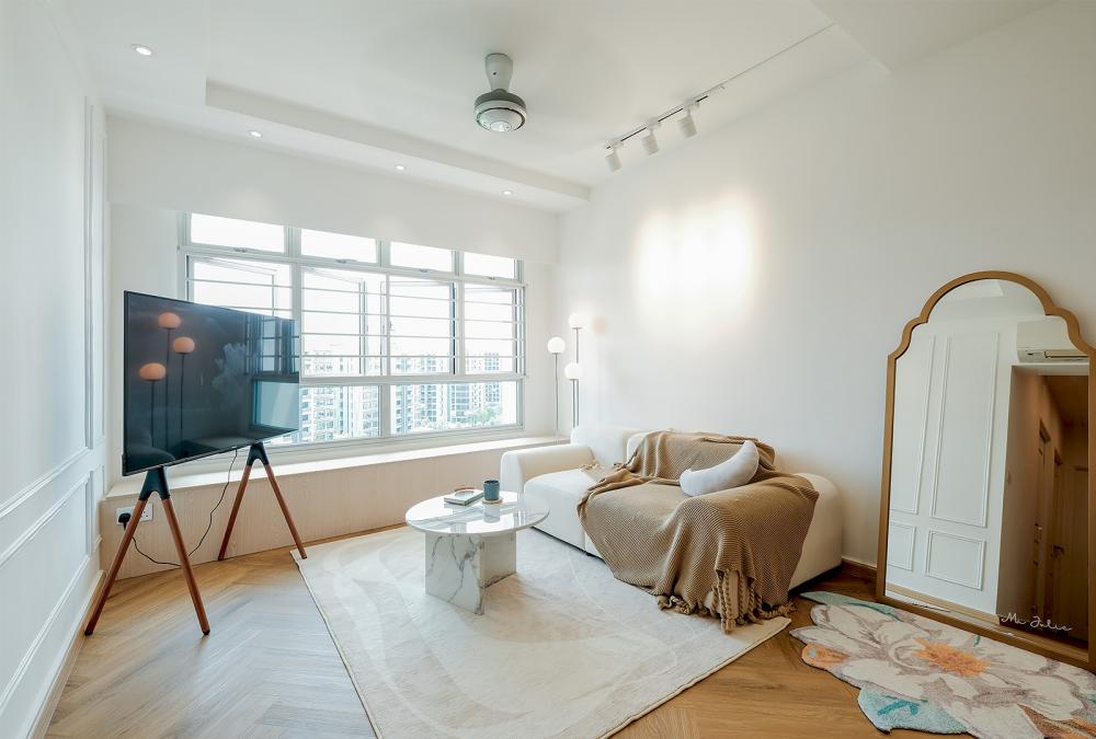 Minimalist Mezzanine with Loft and Bedside Table