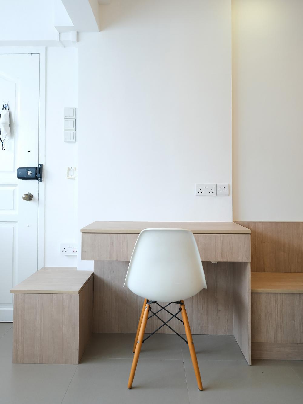 Scandinavian Entryway with Mirror and Shoe Rack