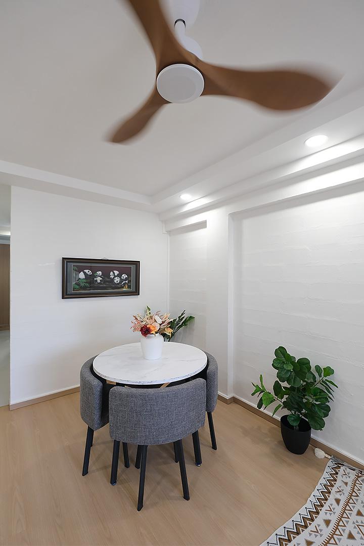 Scandinavian Living Room with Feature Wall and Drop Ceiling