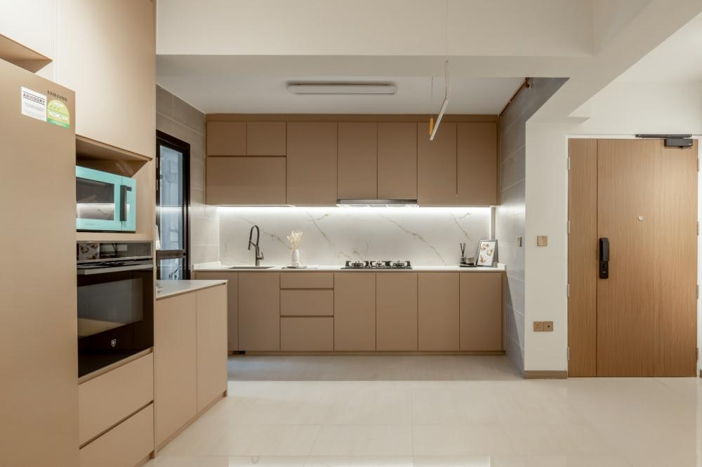 Modern Kitchen with Countertop and Open Kitchen