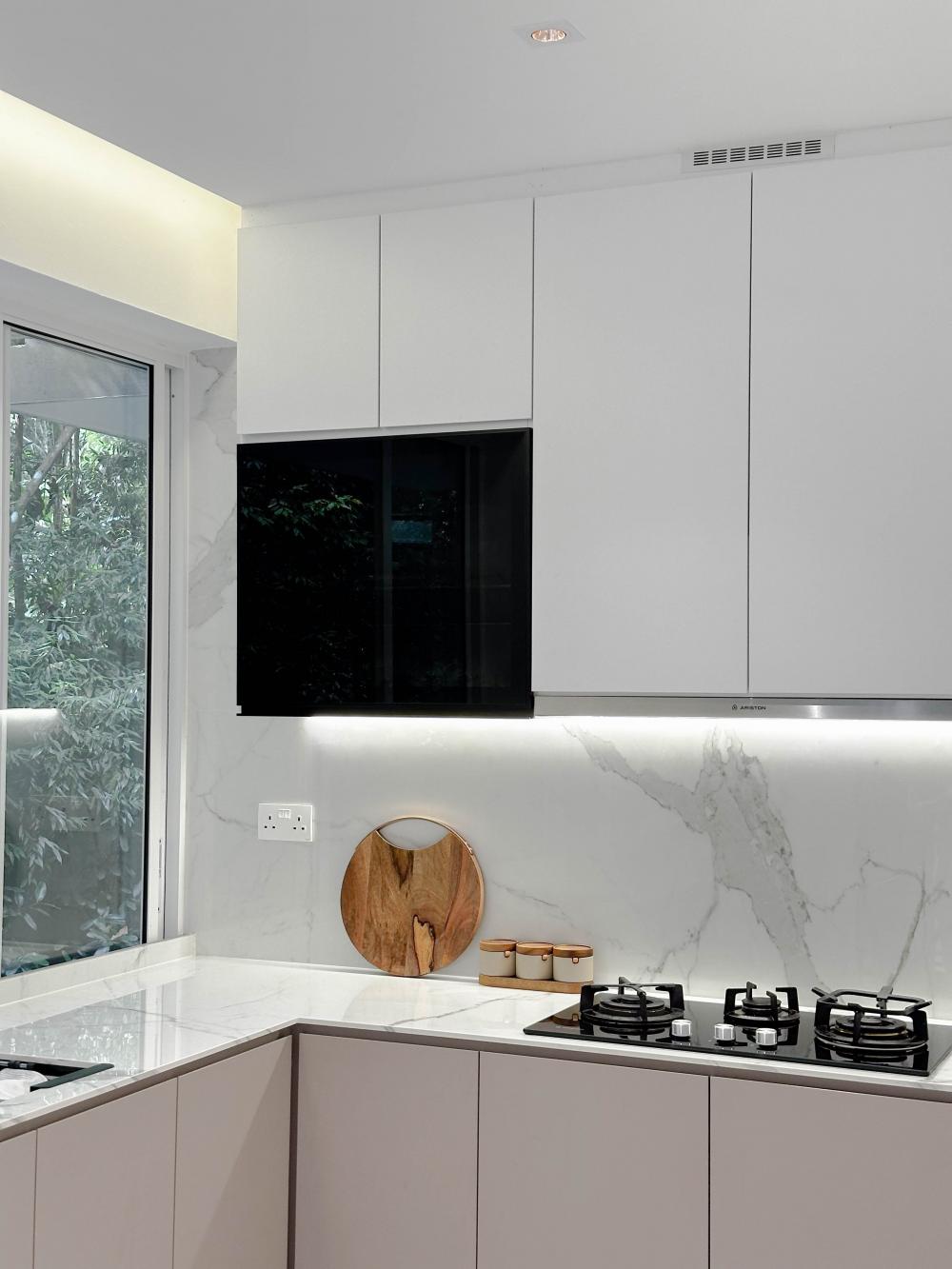 Modern Kitchen with Countertop and Vinyl Flooring