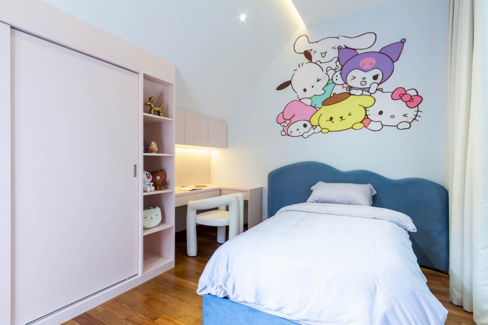 Modern Kids Room with Bookshelf and Toys