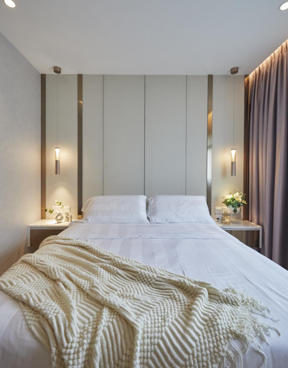 Scandinavian Bedroom with Built-in Bed and Children's Beds