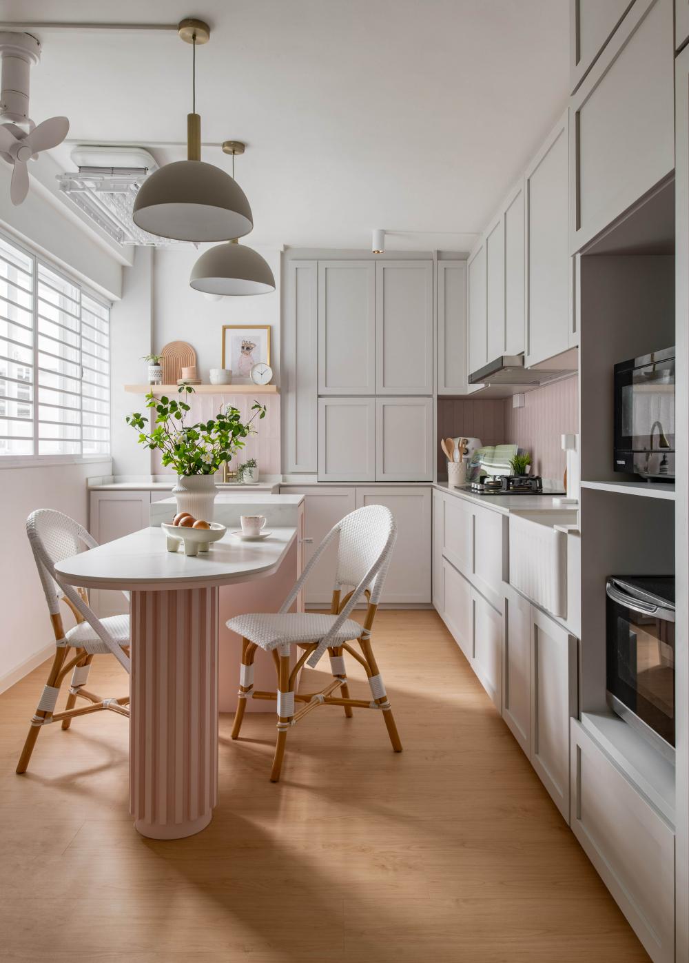 Scandinavian Kitchen with Kitchen Island and Cupboard