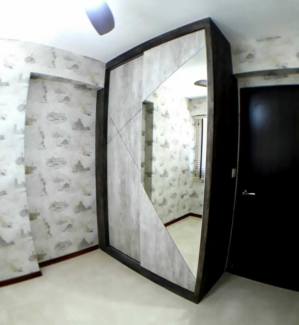 Contemporary Bedroom with Marble Floor and Wardrobe