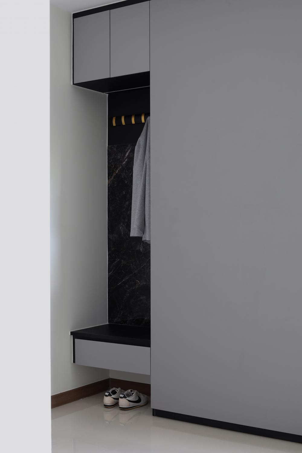 Modern Entryway with Small Storage and Shoe Cabinets