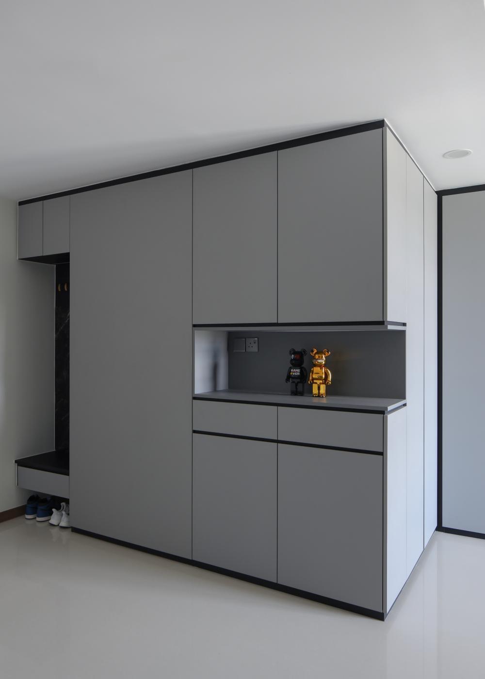 Modern Foyer with Artwork and Console Table