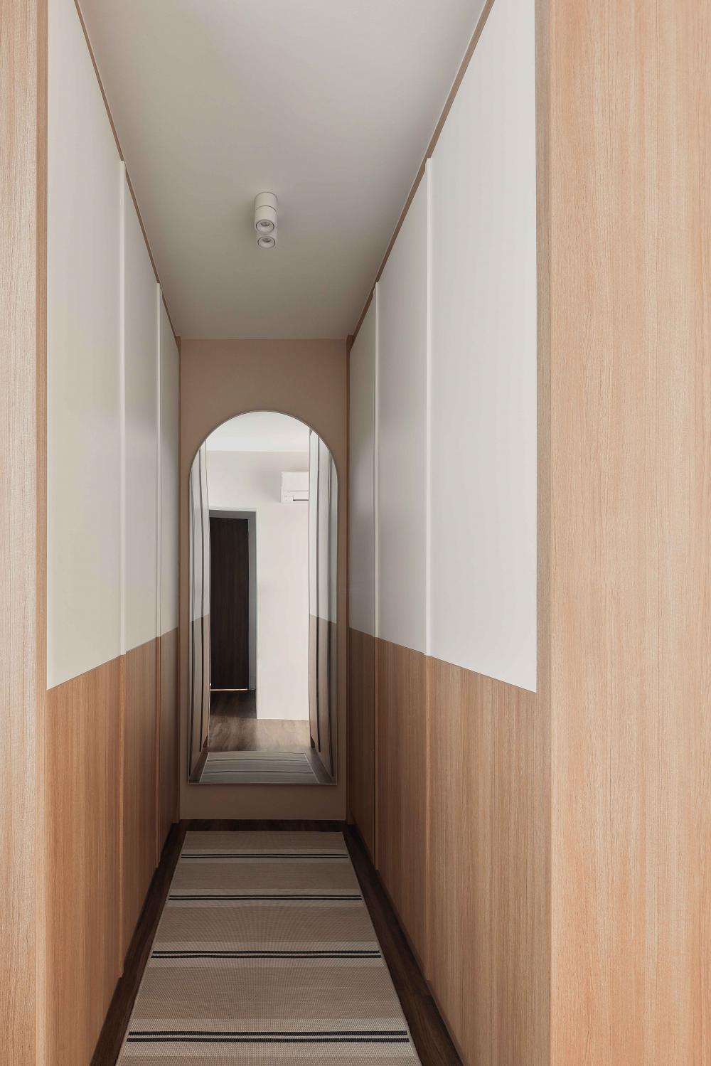 Scandinavian Bedroom with Vinyl Flooring and Wardrobe