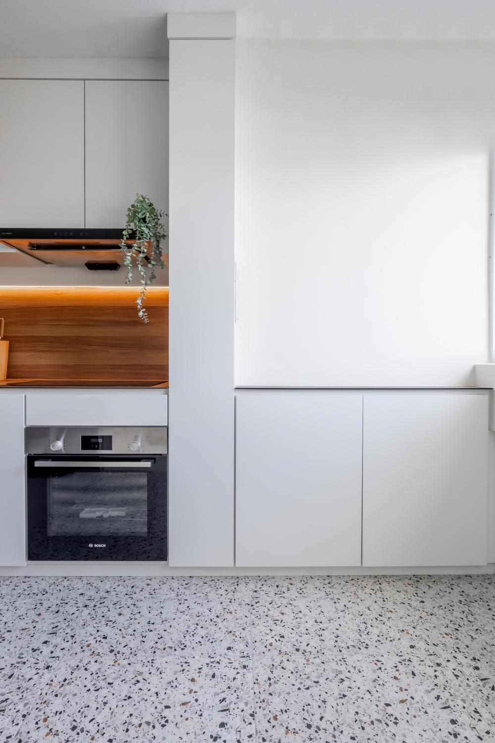 Scandinavian Service Yard with Laundry Area and Waste Bin