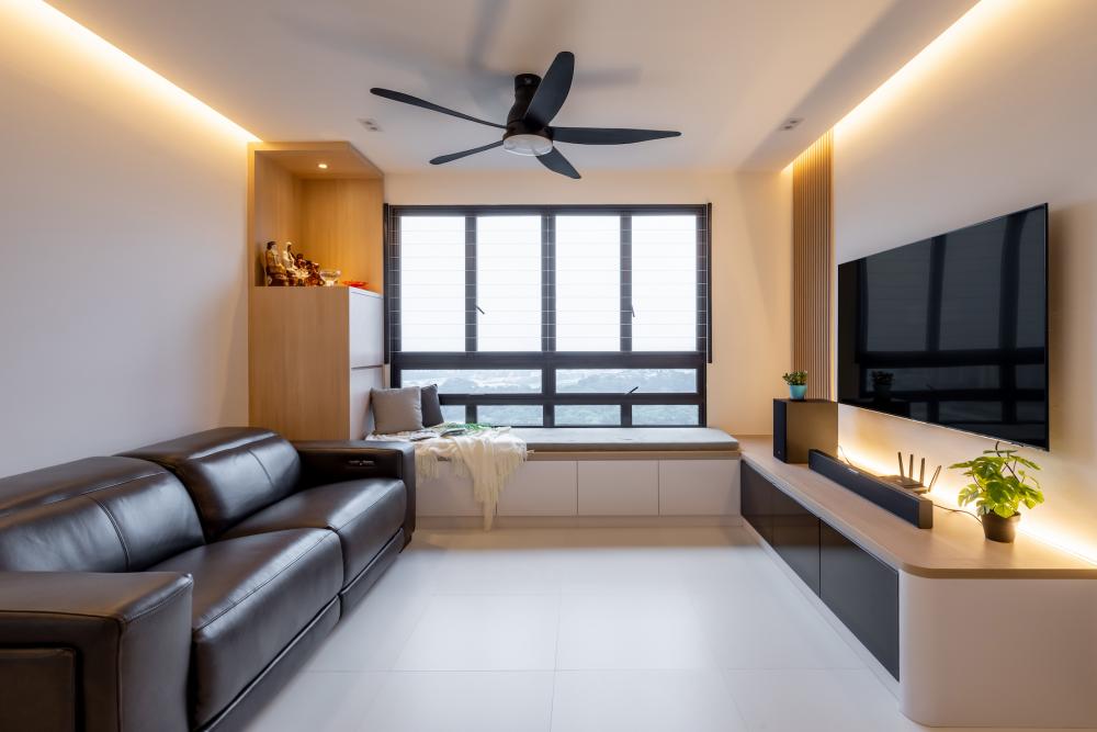 Scandinavian Living Room with Settee and TV Console