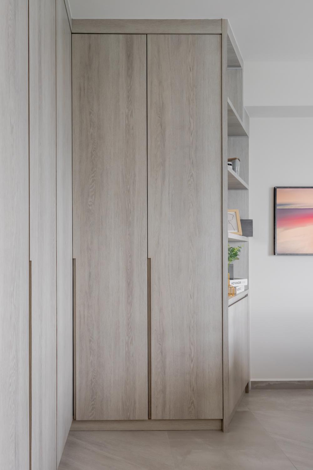 Scandinavian Bedroom with Wardrobe and Closet
