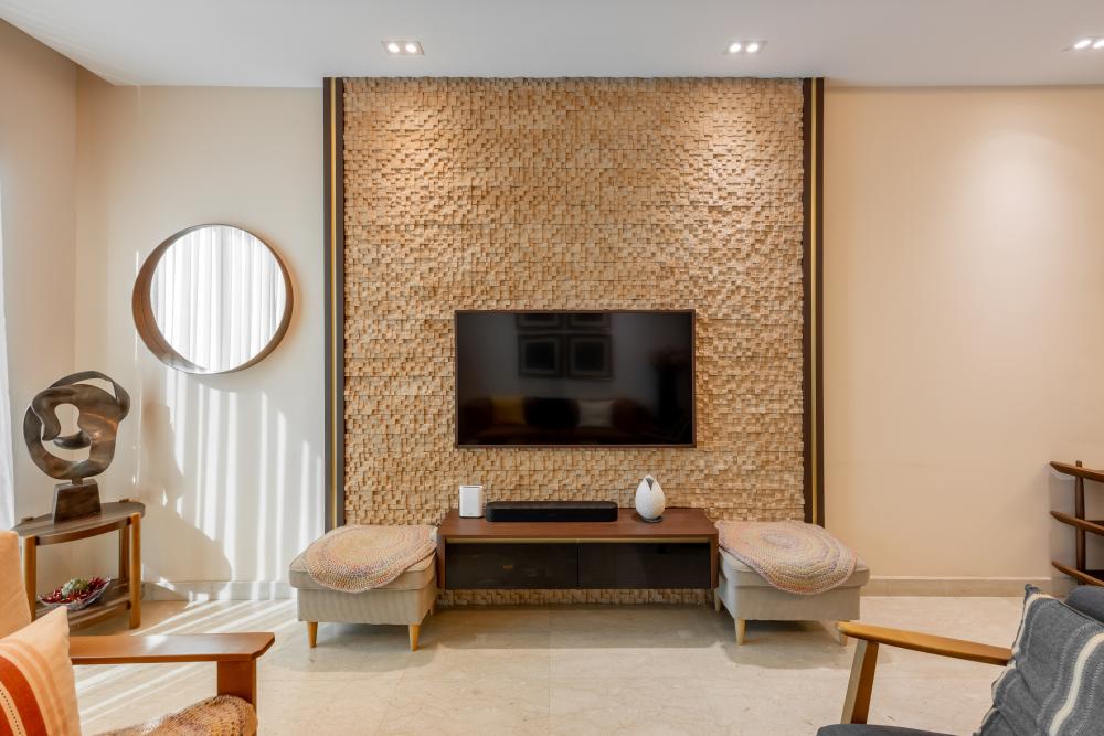 Vintage Entryway with Marble Floor and Feature Wall