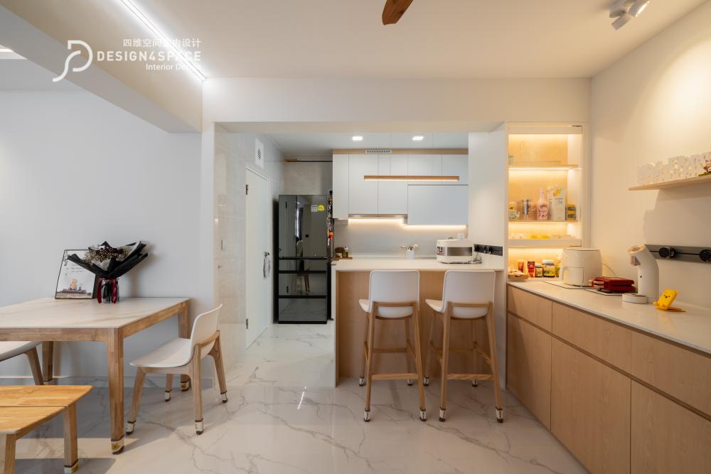 Modern Dining Room with Drop Light and Cove Lighting