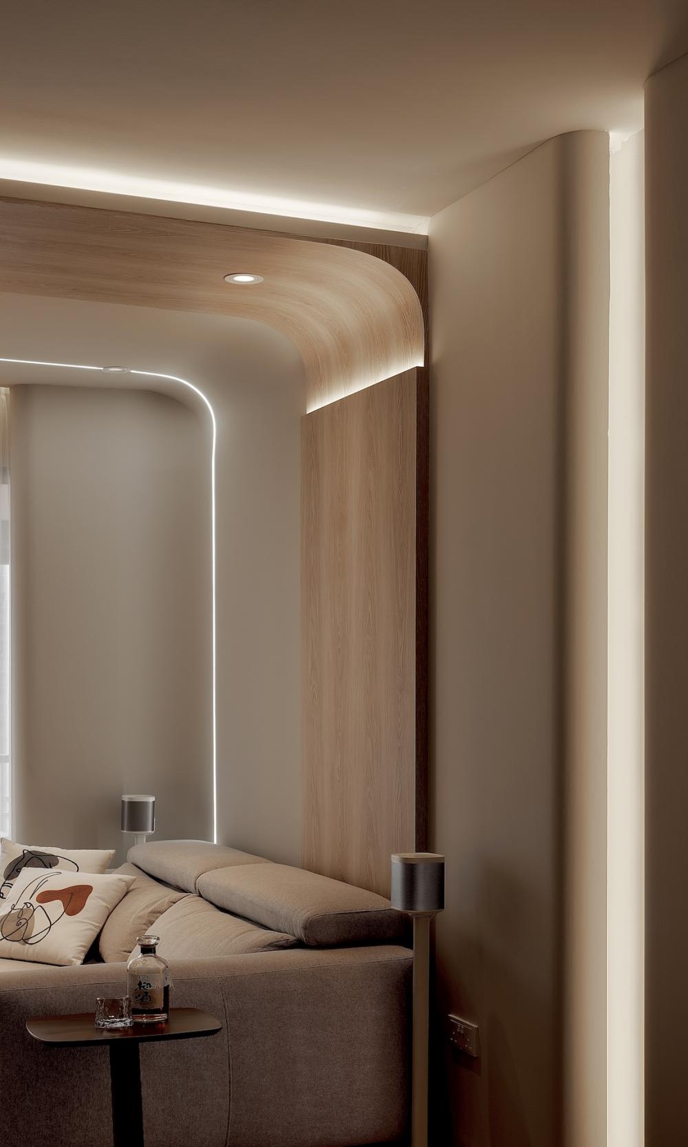 Modern Living Room with Feature Wall and Sofa