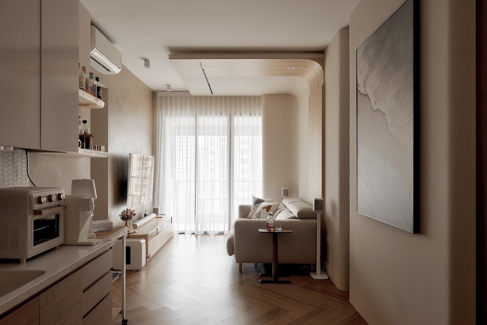 Modern Living Room with TV Console and Feature Wall