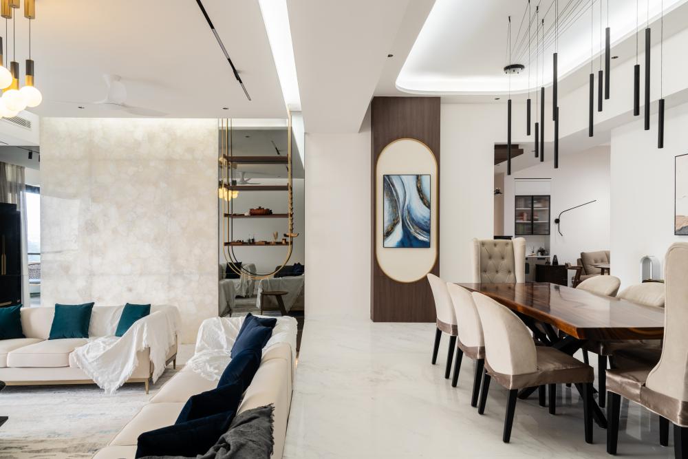 Modern Living Room with Feature Wall and Sofa