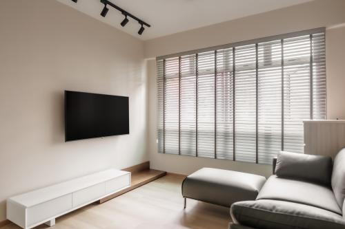 Modern Living Room with TV Console and TV