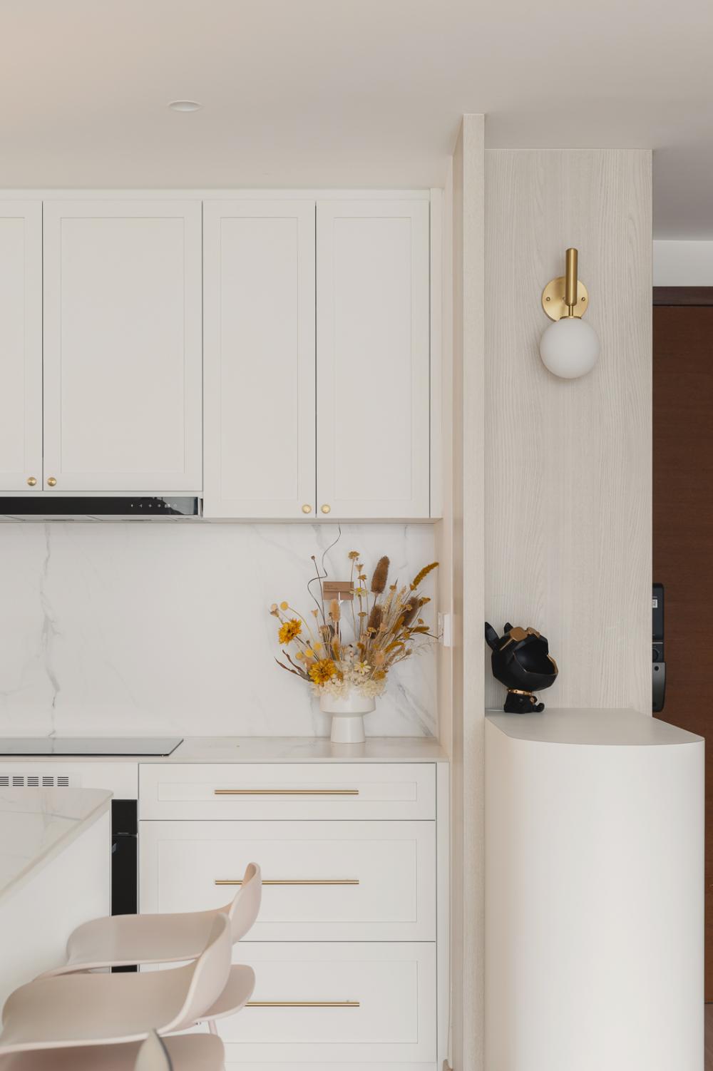 Minimalist Kitchen with Countertop and Cupboard