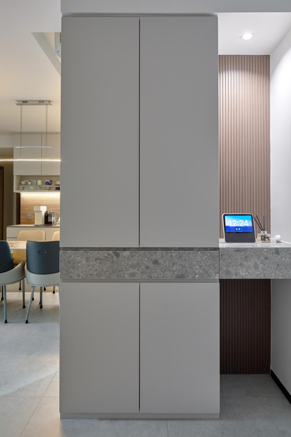 Modern Entryway with Small Storage and Shoe Cabinets