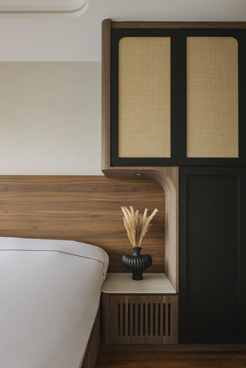 Modern Bedroom with Closet and Bedside Table