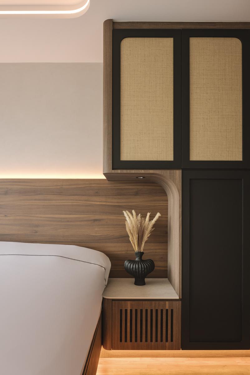 Modern Bedroom with Closet and Bedside Table