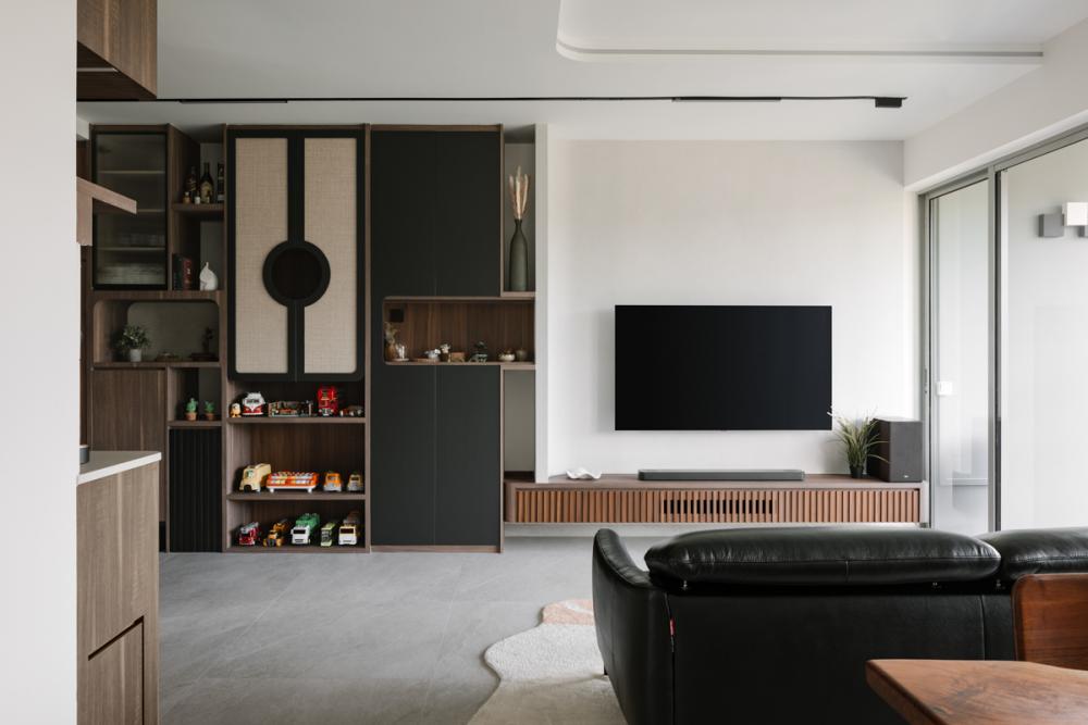 Modern Living Room with TV Console and Sofa