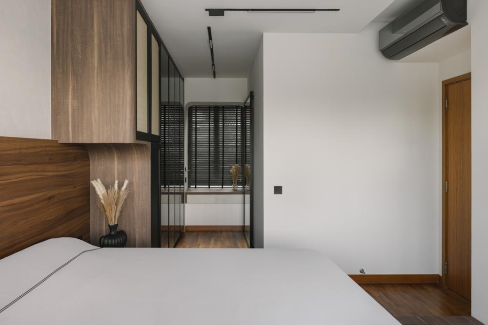 Modern Bedroom with Drop Light and Closet