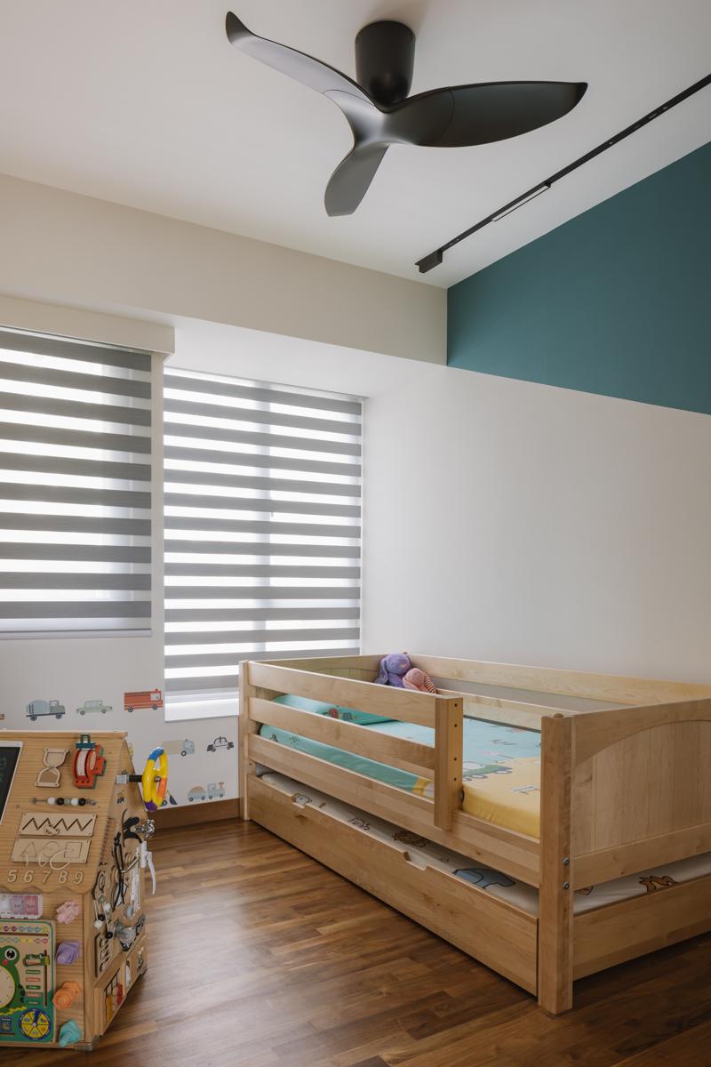 Modern Kids Room with Wallpaper and Toys