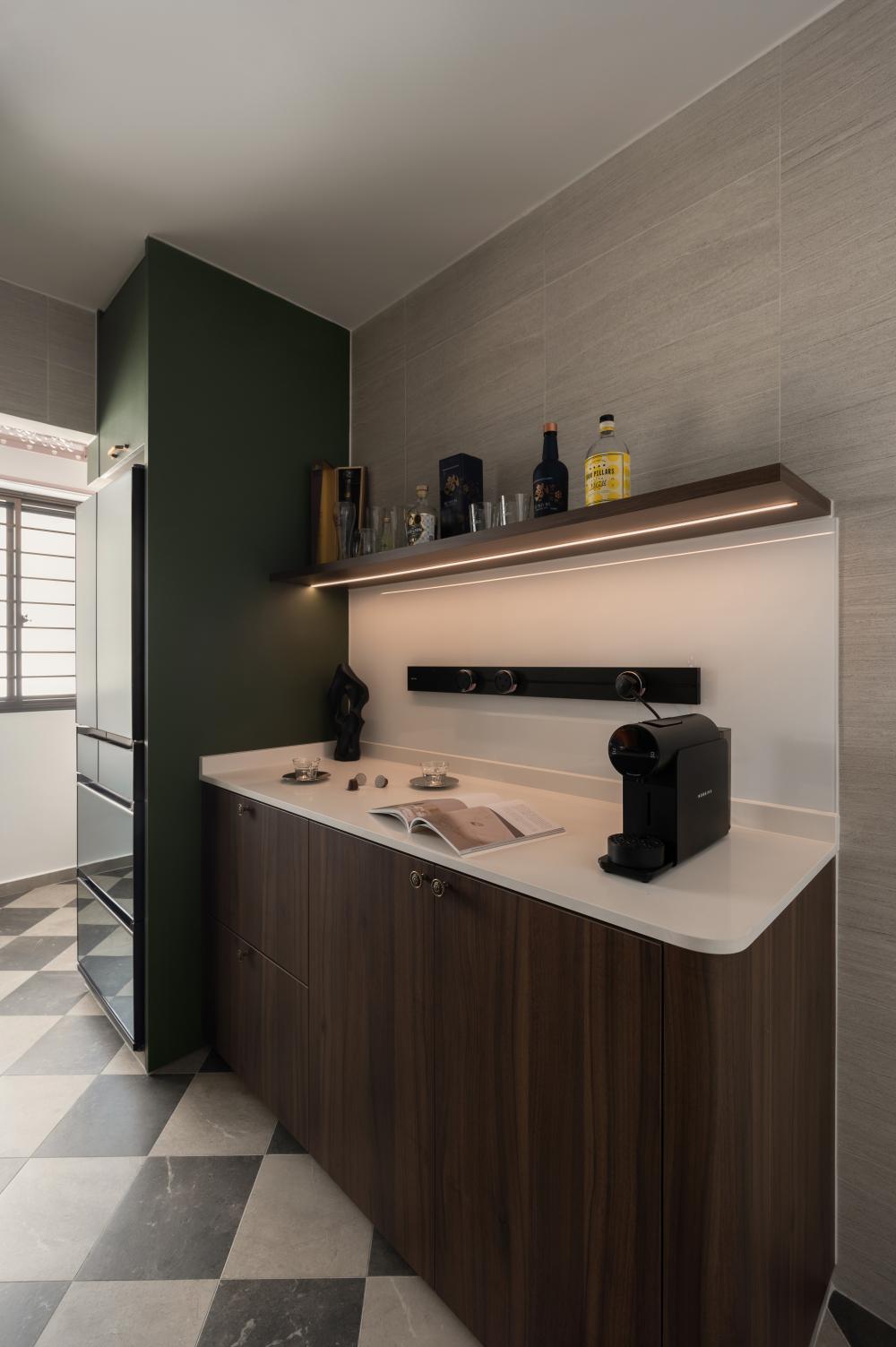 Vintage Kitchen with Countertop and Cupboard
