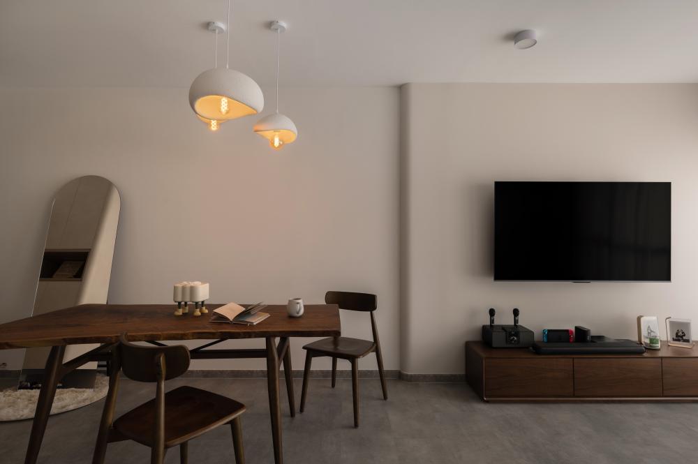 Scandinavian Living Room with TV Console and Sofa