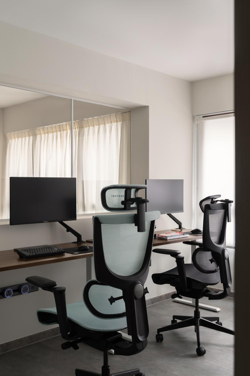 Scandinavian Study with Bookshelf and Desk
