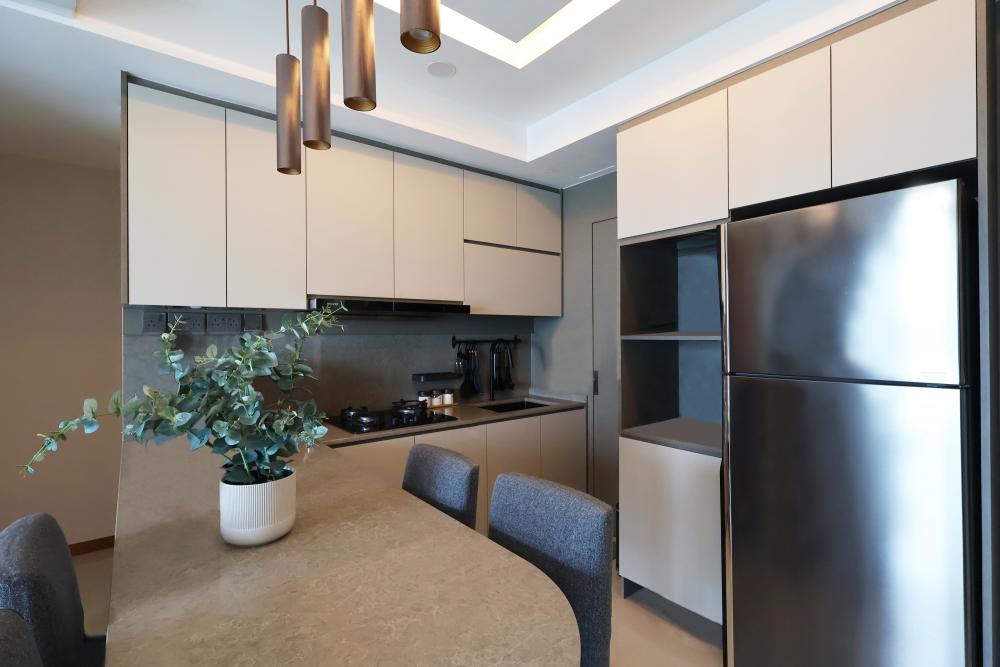 Scandinavian Kitchen with Cupboard and Kitchen Accessories