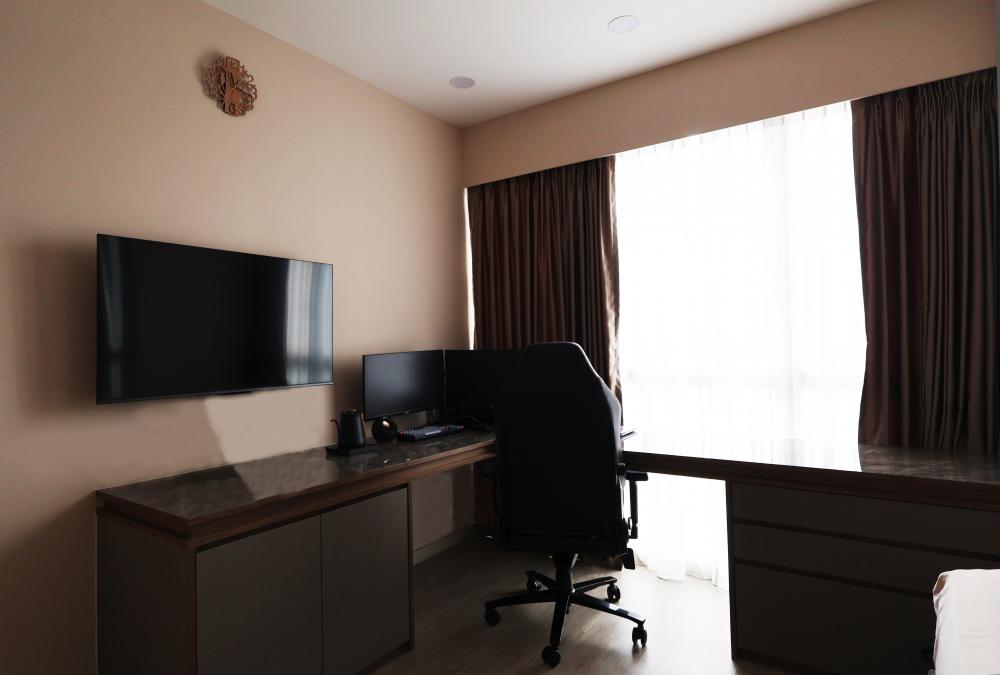 Scandinavian Home Office with Desk and Desk Chairs