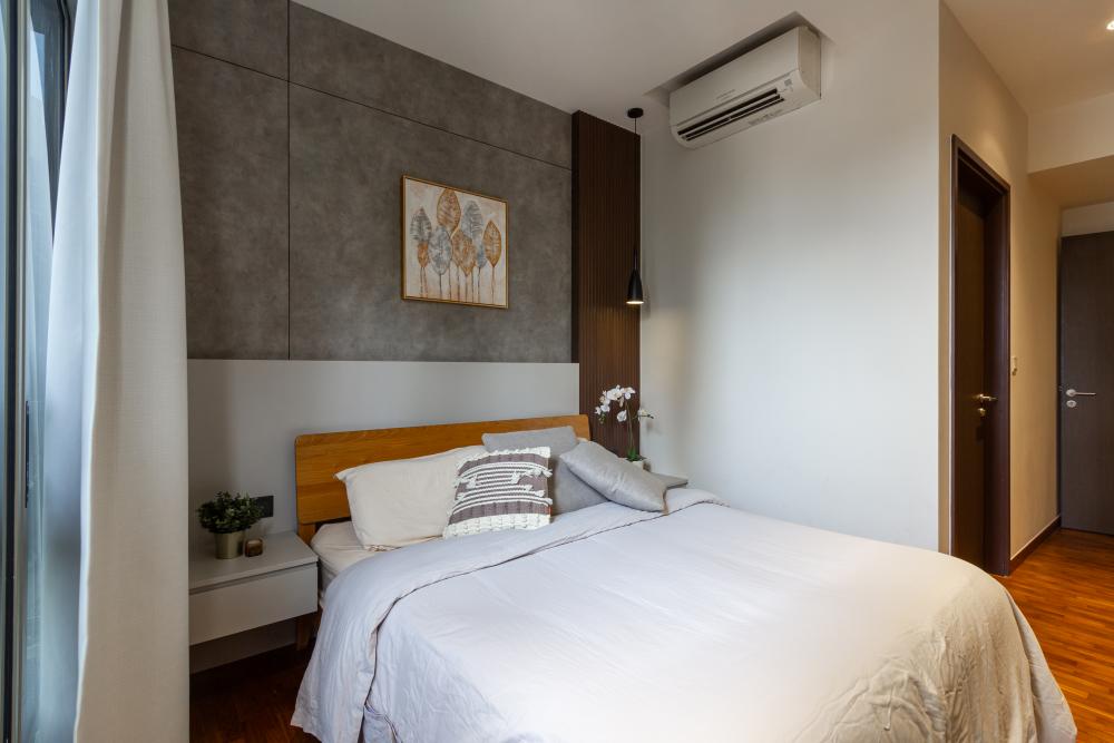 Modern Bedroom with Built-in Bed and Downlights